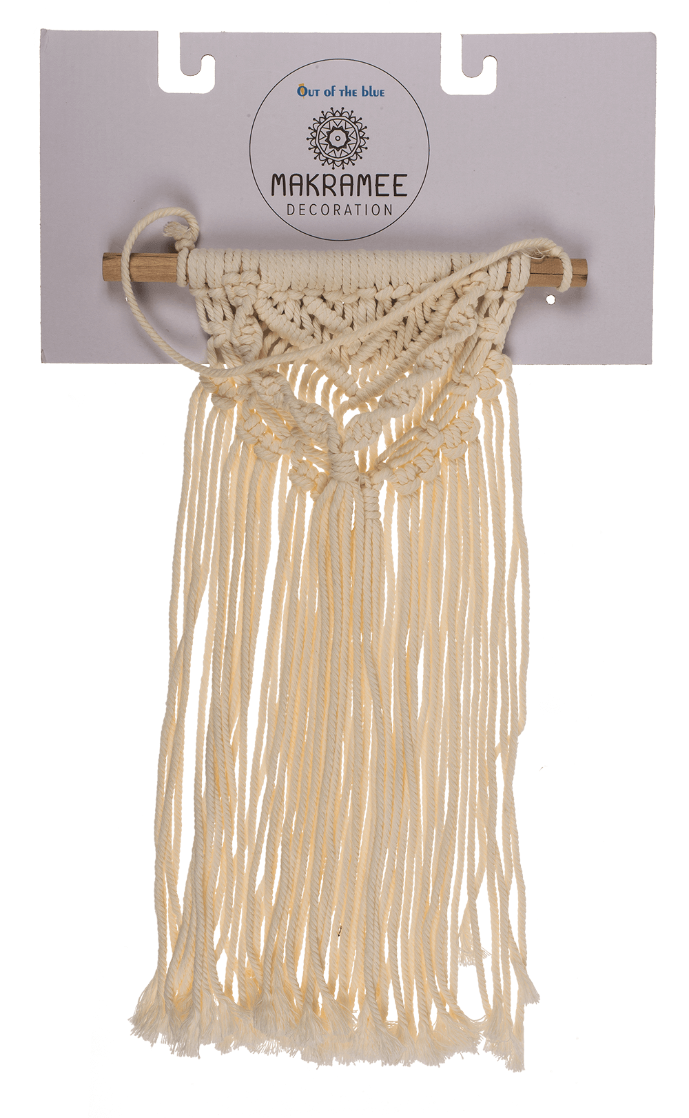 Creme colored wall decoration, Makramee,