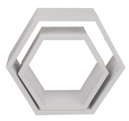 White colored wooden shelf, 6 squares,