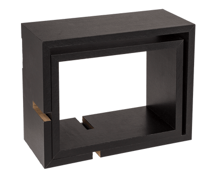 Black wooden wall shelf, Set of 2 pcs,