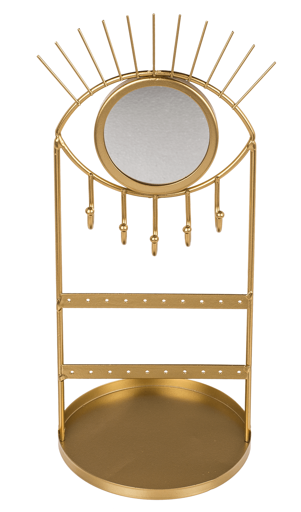 Golden metal jewellery holder with mirror, Eye,