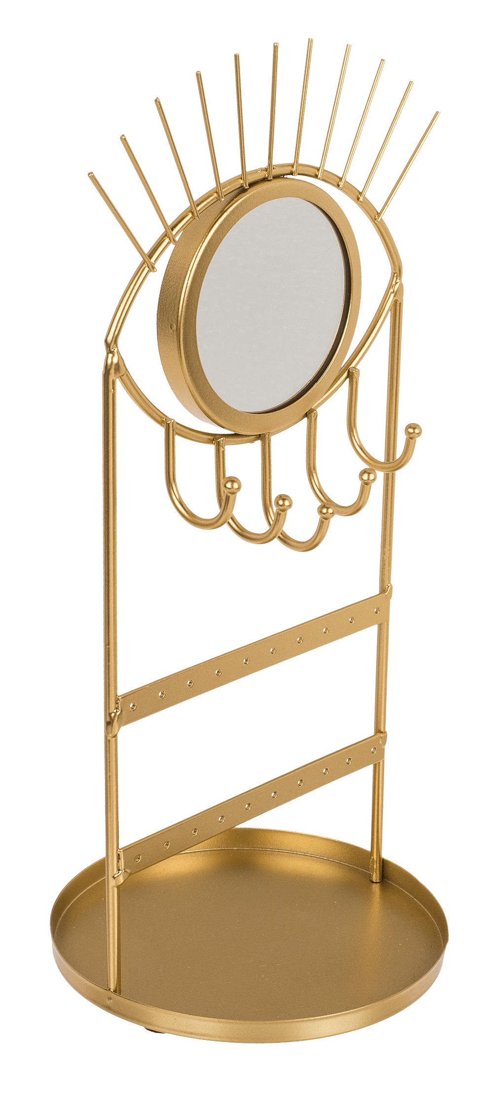 Golden metal jewellery holder with mirror, Eye,