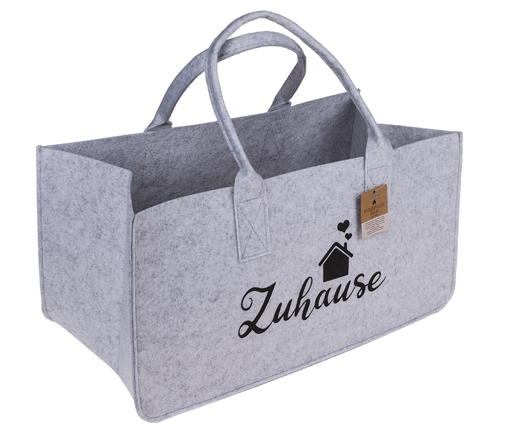 Grey felt bag for wood, Zuhause,