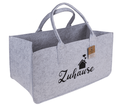 Grey felt bag for wood, Zuhause,