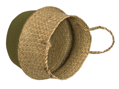 Belly basket made of seagrass, with 2 handles,