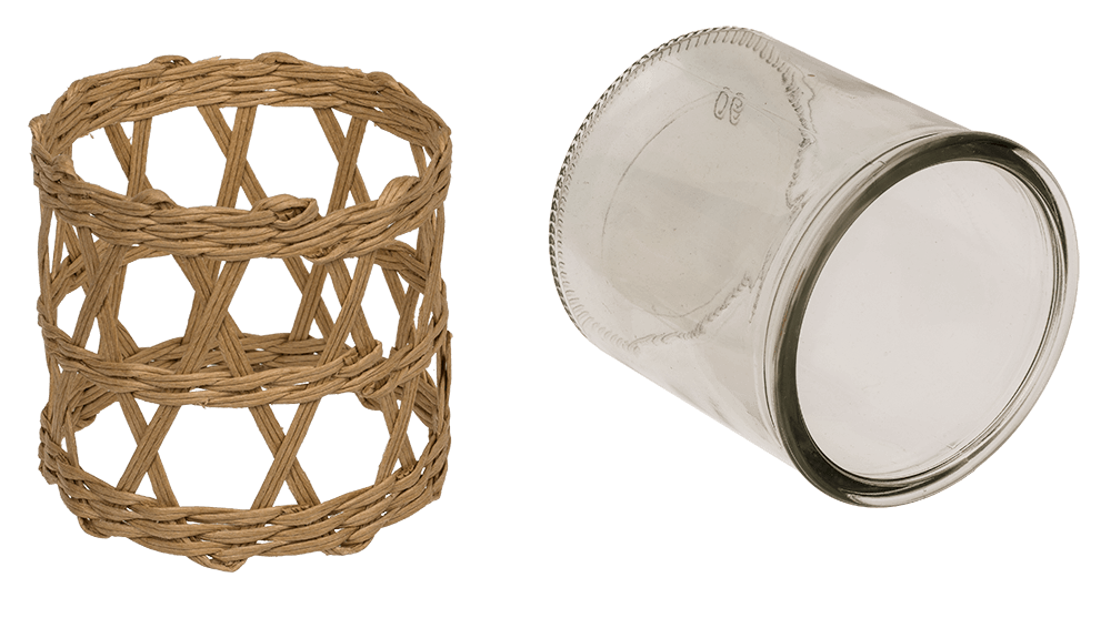 Seagrass/glass tealightholder,