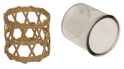 Seagrass/glass tealightholder,