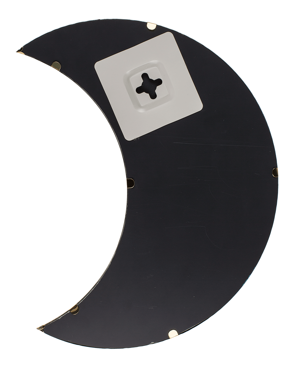 Moon shaped mirror, with golden metal frame,