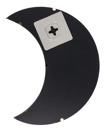 Moon shaped mirror, with golden metal frame,