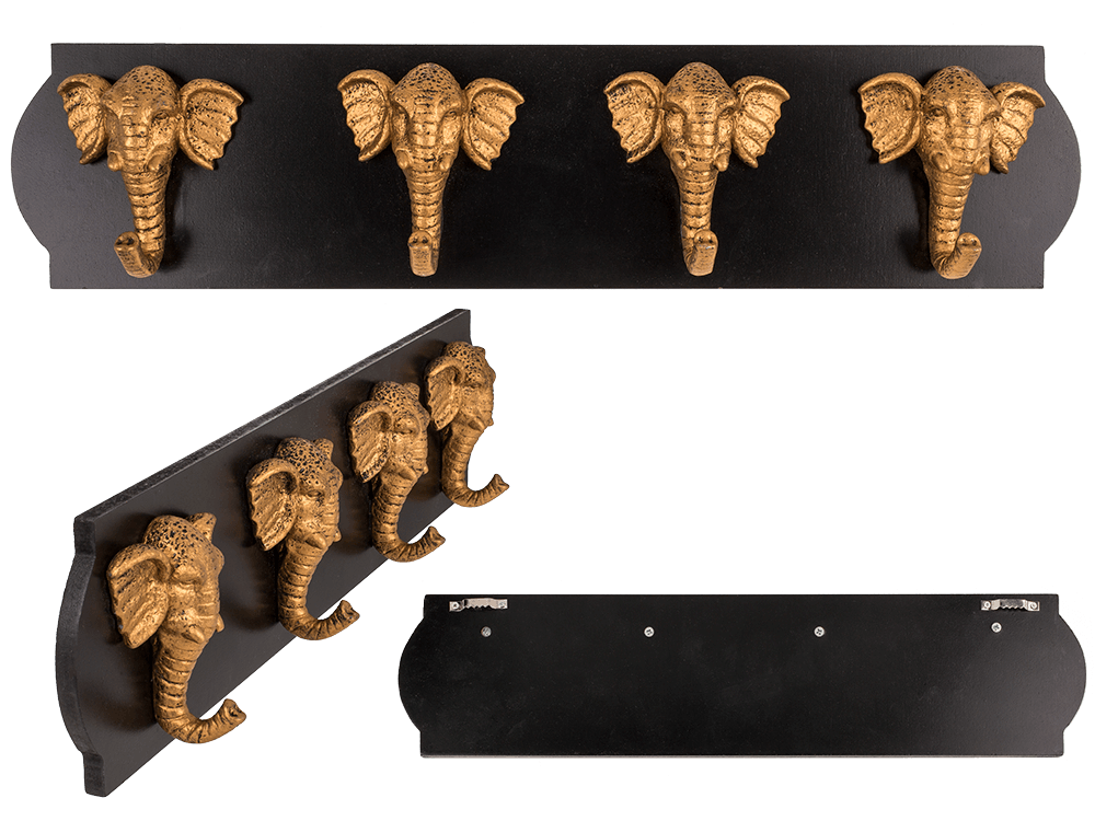 Wooden wardrobe with elephantheads,