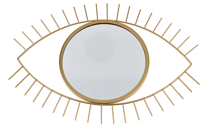 Golden colored metal mirror, eye,
