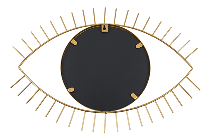 Golden colored metal mirror, eye,