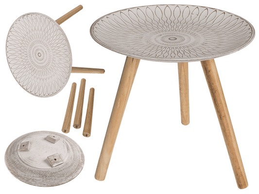 White/nature colored wooden table,