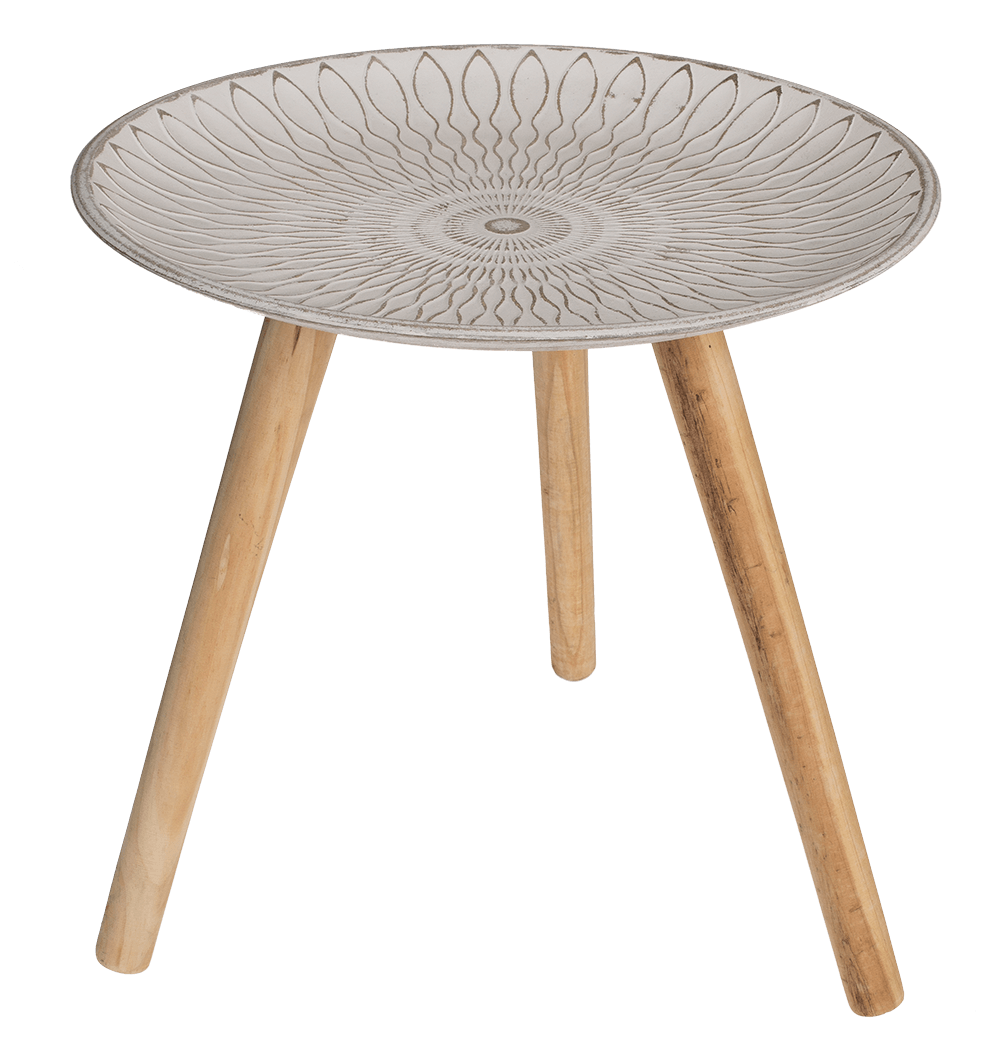 White/nature colored wooden table,