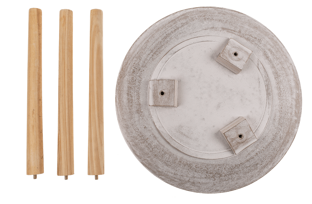 White/nature colored wooden table,