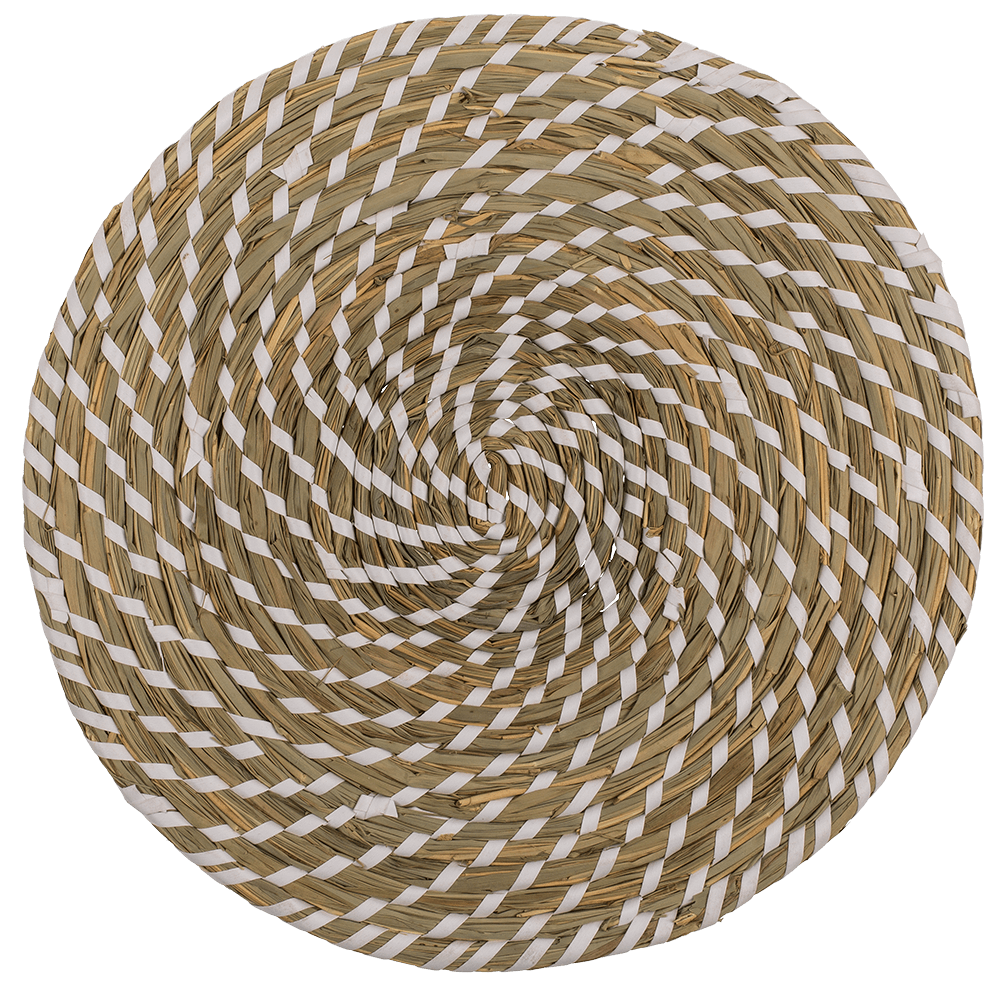 Round thatch place mat, D: ca. 32 cm,