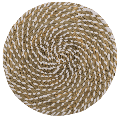 Round thatch place mat, D: ca. 32 cm,