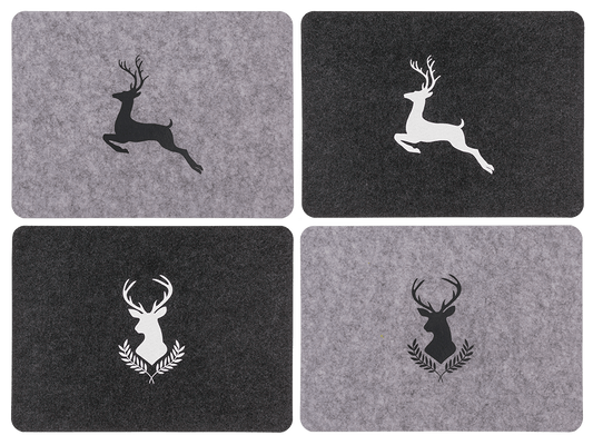Felt placemat, Deer, 44 x 32 x 0,02 cm,