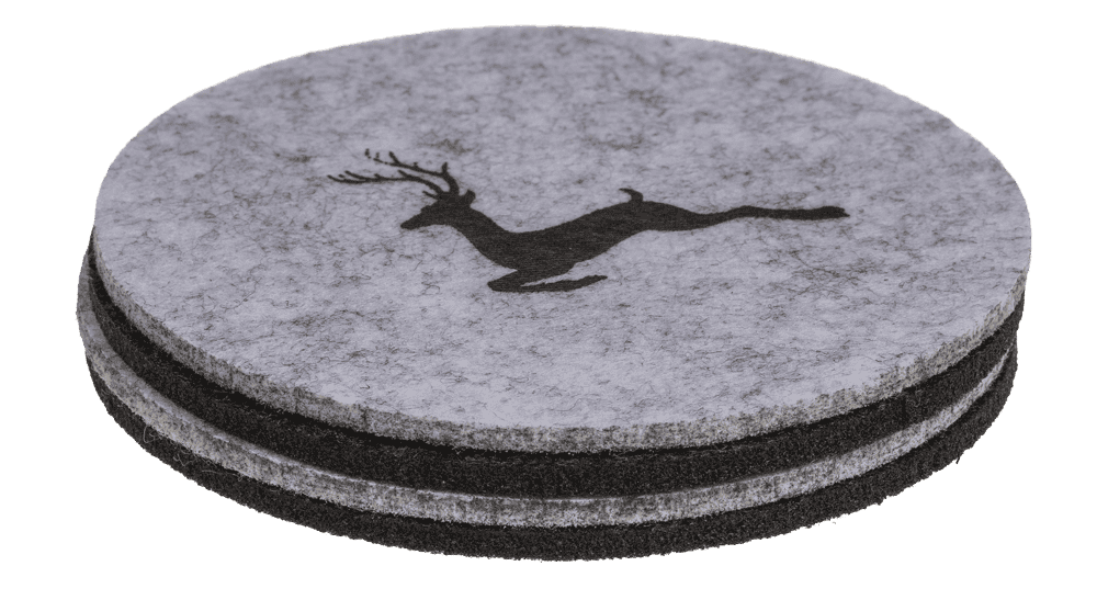 Felt coaster, Deer, D: 10 cm, thickness: 3mm,