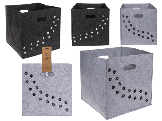Felt storage box, Dog paws/Cat paws,