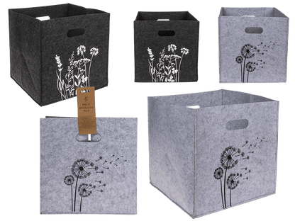 Felt storage box, Dandelion/Wild flowers,