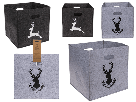 Felt storage box, Deer/Deer head,