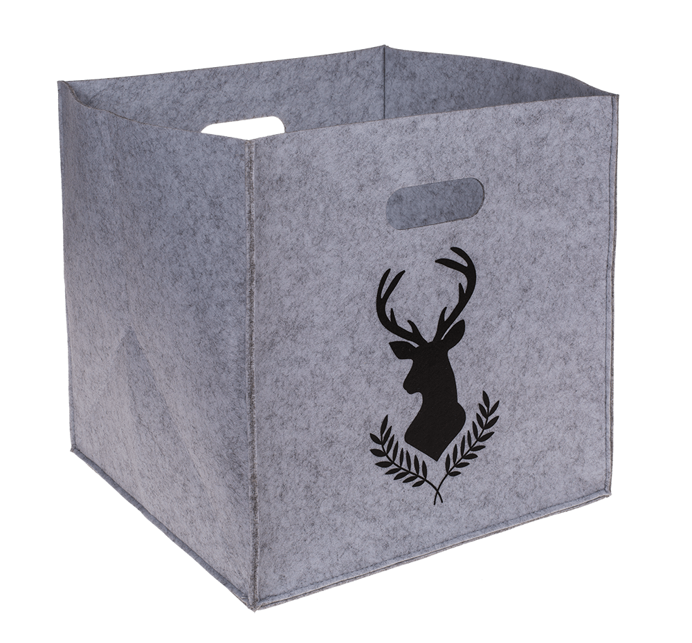 Felt storage box, Deer/Deer head,