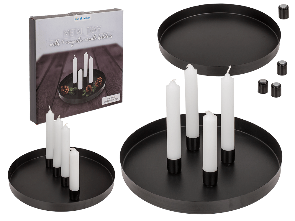 Round metal holder, D:25 cm, with 4 magnetic