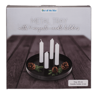 Round metal holder, D:25 cm, with 4 magnetic