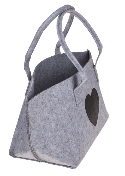 Felt shopping bag, heart, 50 x 20 x 23 cm,