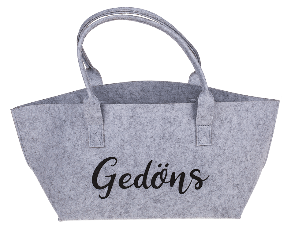 felt shopping bag with wording,