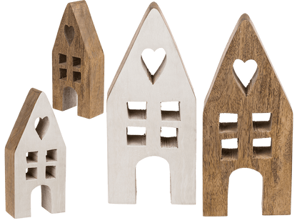 Decoration wooden house, 9 x 4 x 20 cm.