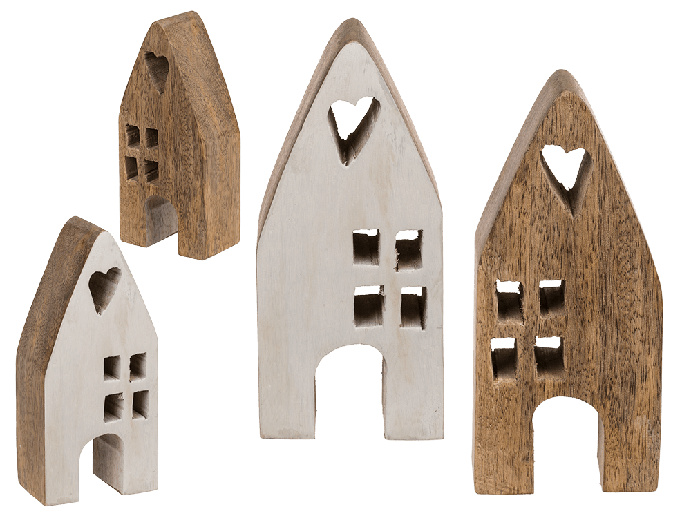 Decoration wooden house 7 x 4 x 15 cm,