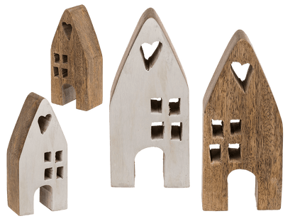 Decoration wooden house 7 x 4 x 15 cm,