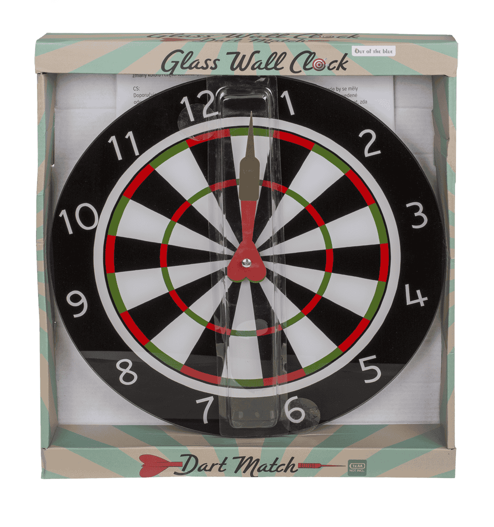 Glass-Wall clock, Dart Match, D:  30 cm,
