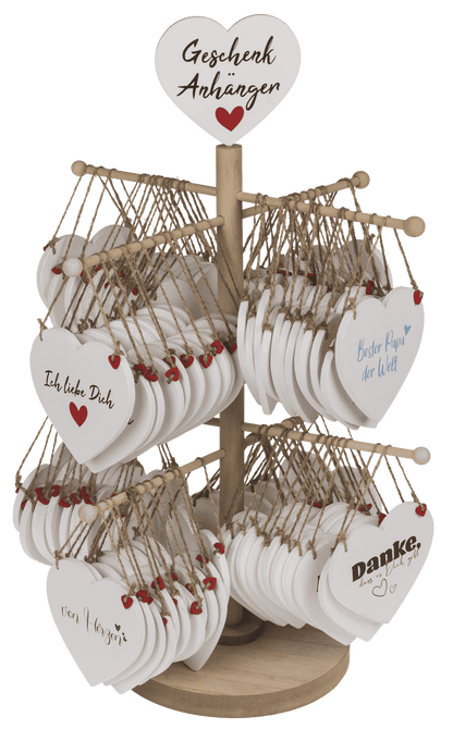 Wooden hearts with wordings, for hanging,
