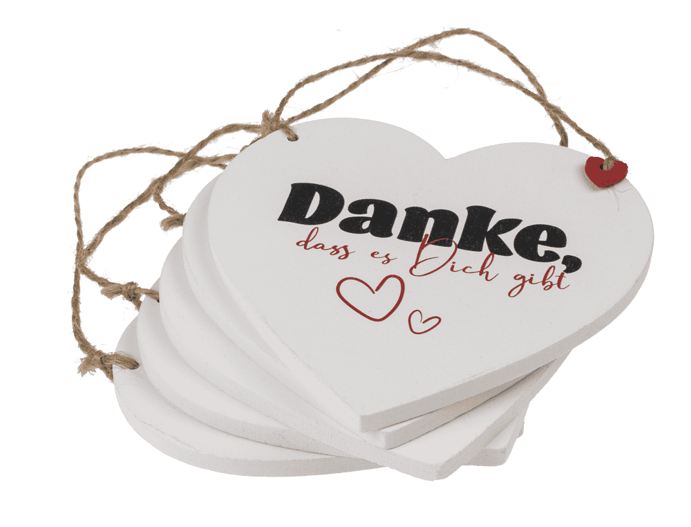 Wooden hearts with wordings, for hanging,