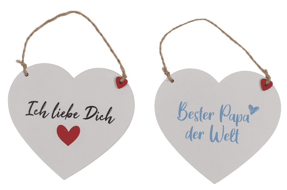 Wooden hearts with wordings, for hanging,
