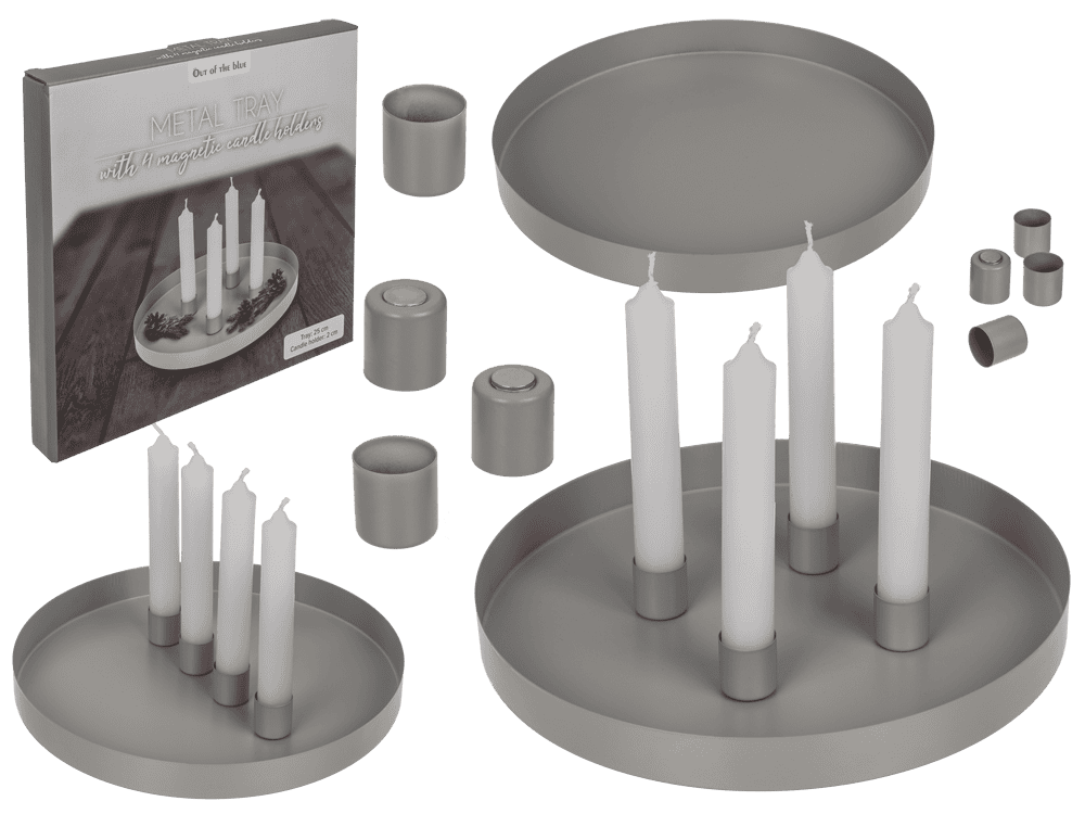 Round metal holder II, D:25 cm, with 4