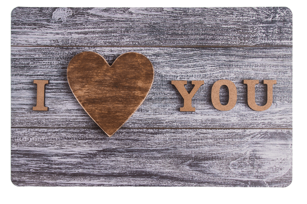 Polypropylen placemat, Love & I love you,