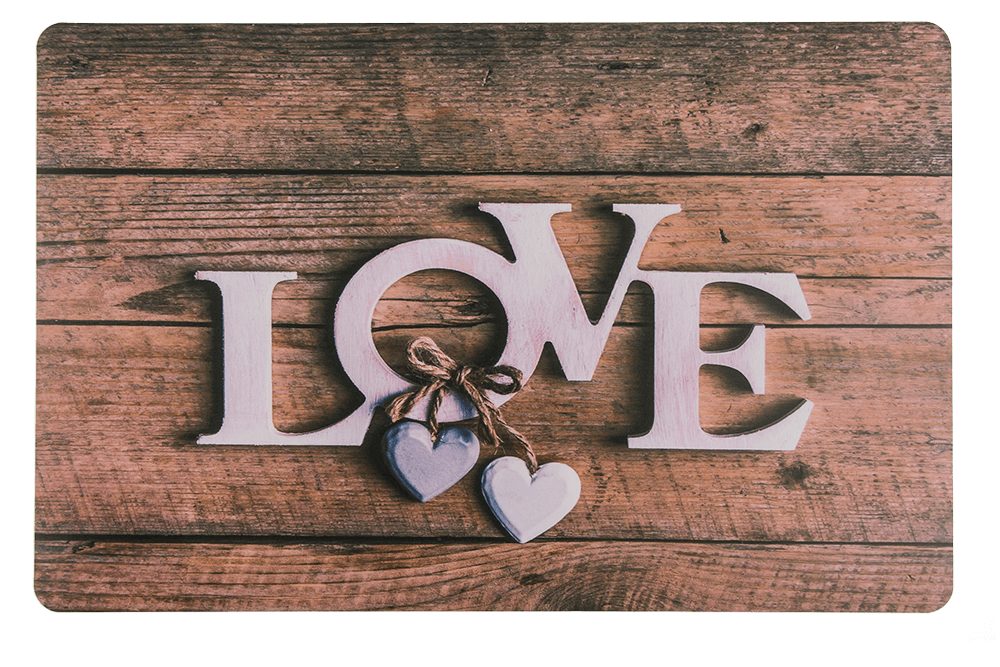 Polypropylen placemat, Love & I love you,