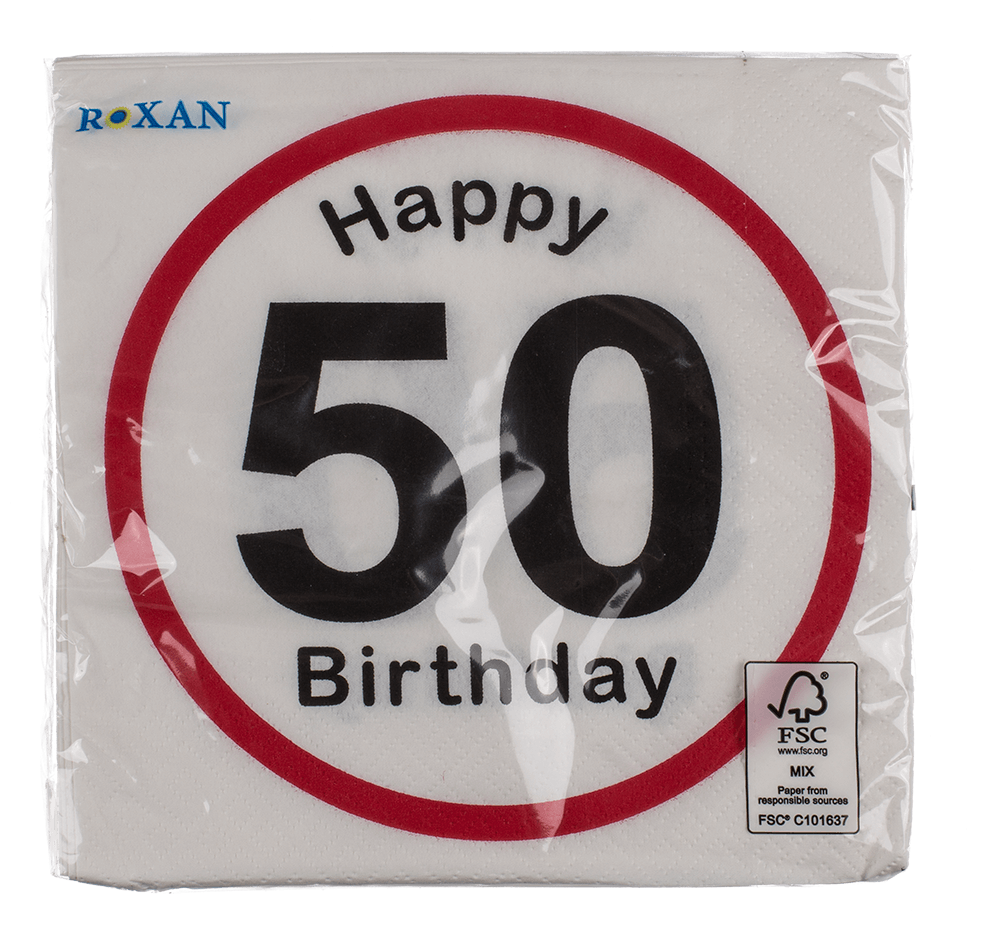 Paper napkins, Happy Birthday - 50,