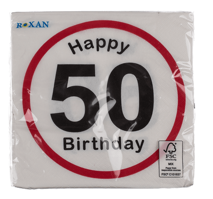 Paper napkins, Happy Birthday - 50,