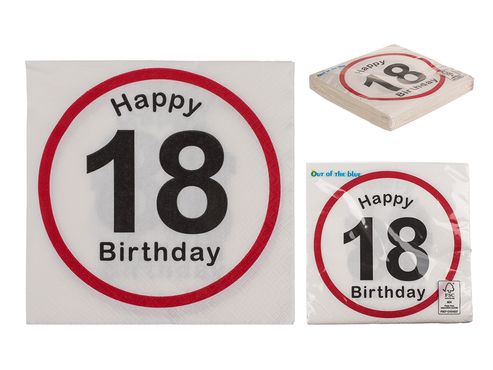 Paper napkins, Happy Birthday - 18,