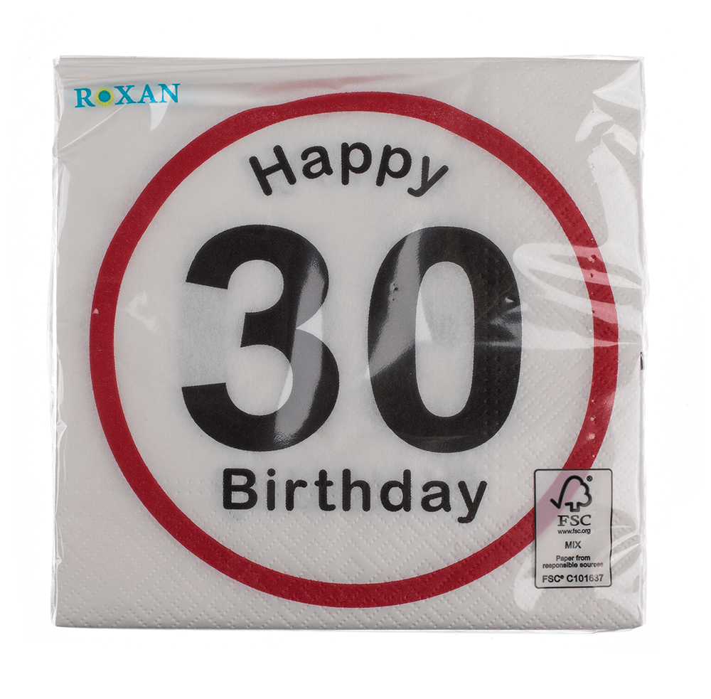 Paper napkins, Happy Birthday - 30,