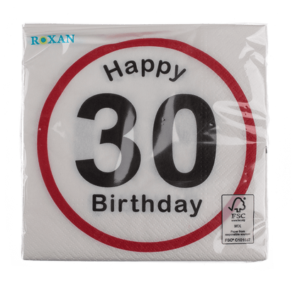 Paper napkins, Happy Birthday - 30,