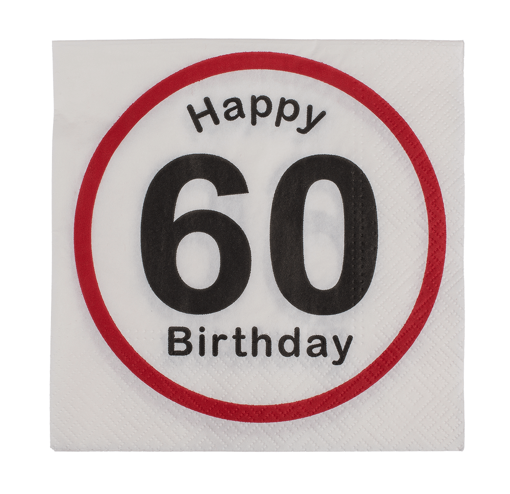 Paper napkins, Happy Birthday - 60,