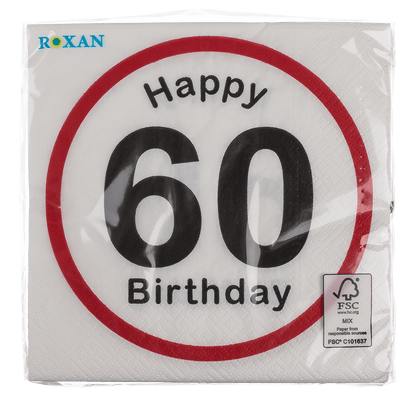 Paper napkins, Happy Birthday - 60,