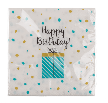 Paper napkins, present with Happy