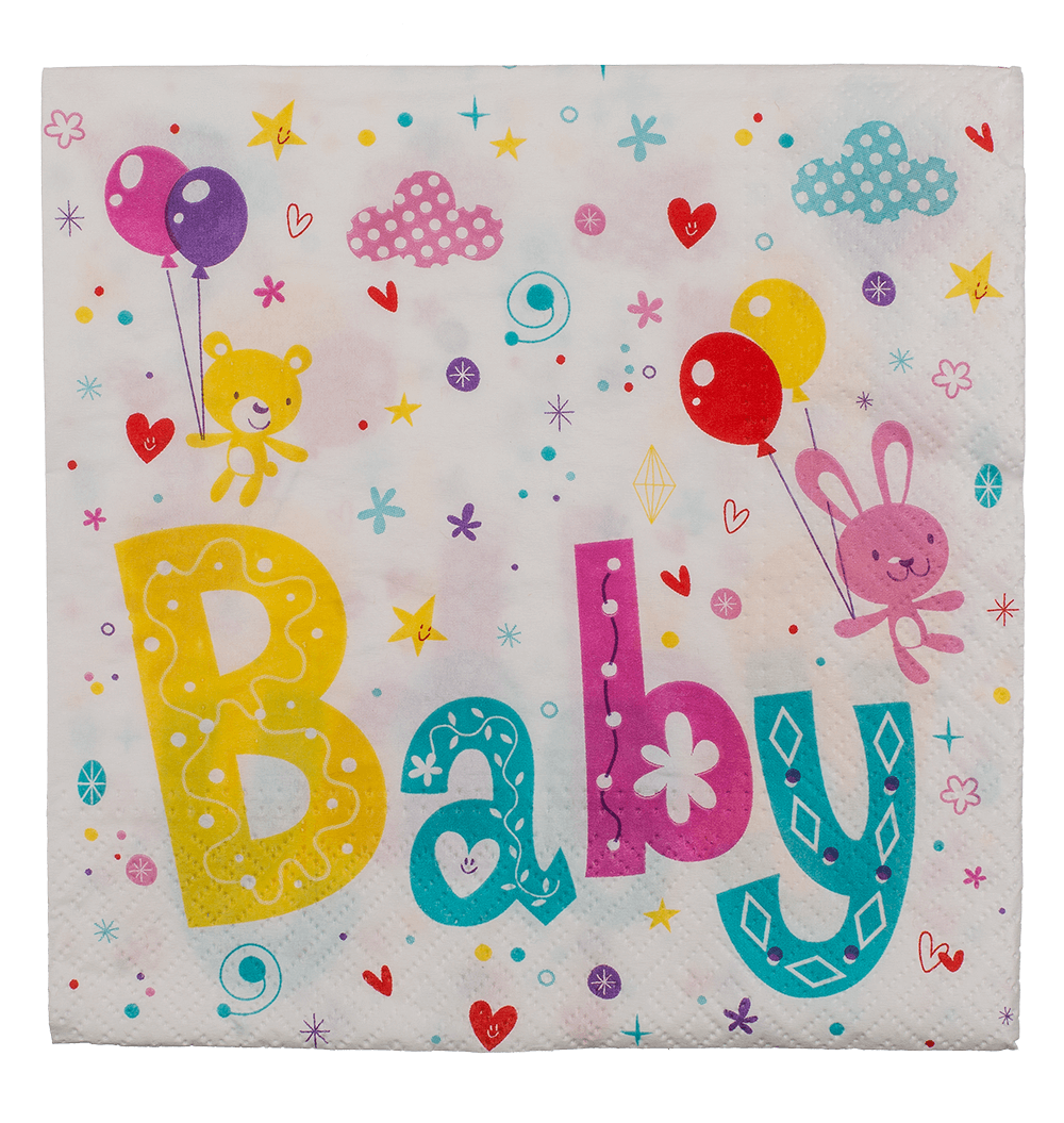 Paper napkins, Baby Party, ca. 33 x 33 cm,