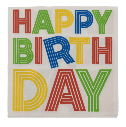Paper napkins, Happy Birthday, 33 x 33 cm,